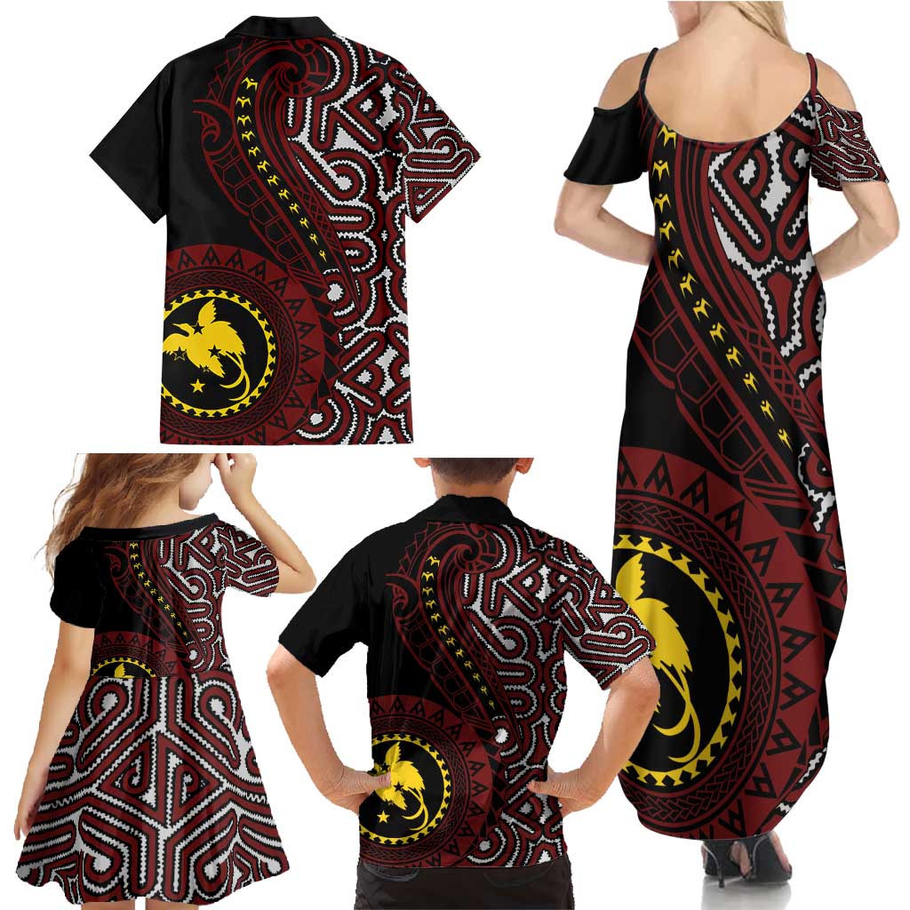 Papua New Guinea Oro Tapa Motif Family Matching Summer Maxi Dress and Hawaiian Shirt Special LT7 - Polynesian Pride