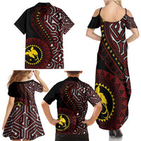 Papua New Guinea Oro Tapa Motif Family Matching Summer Maxi Dress and Hawaiian Shirt Special LT7 - Polynesian Pride