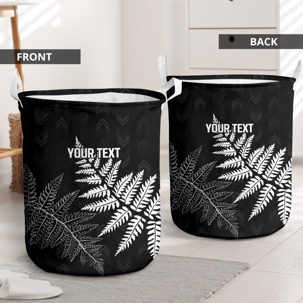 New Zealand Lawn Bowls Personalized Laundry Basket Wrap-Around Silver Fern - Polynesian Pride