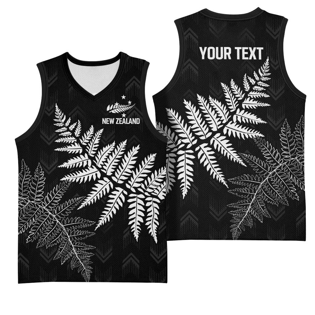 New Zealand Lawn Bowls Personalized Basketball Jersey Wrap-Around Silver Fern - Polynesian Pride