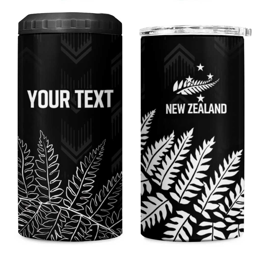 New Zealand Lawn Bowls Personalized 4 in 1 Can Cooler Tumbler Wrap-Around Silver Fern - Polynesian Pride