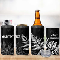 New Zealand Lawn Bowls Personalized 4 in 1 Can Cooler Tumbler Wrap-Around Silver Fern - Polynesian Pride