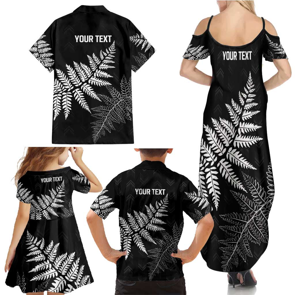 New Zealand Lawn Bowls Personalized Family Matching Summer Maxi Dress and Hawaiian Shirt Wrap-Around Silver Fern - Polynesian Pride
