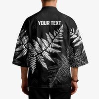 New Zealand Lawn Bowls Personalized Kimono Wrap-Around Silver Fern - Polynesian Pride