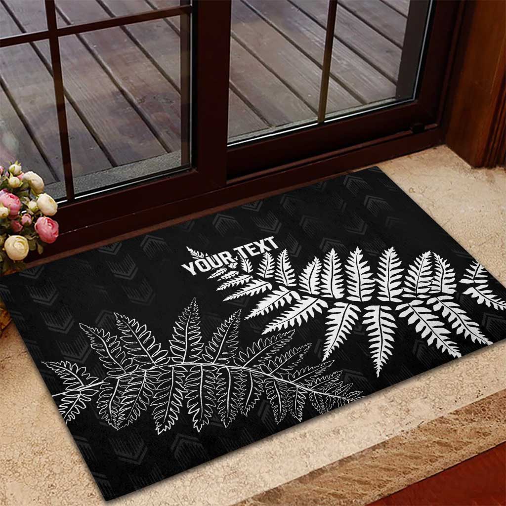 New Zealand Lawn Bowls Personalized Rubber Doormat Wrap-Around Silver Fern - Polynesian Pride