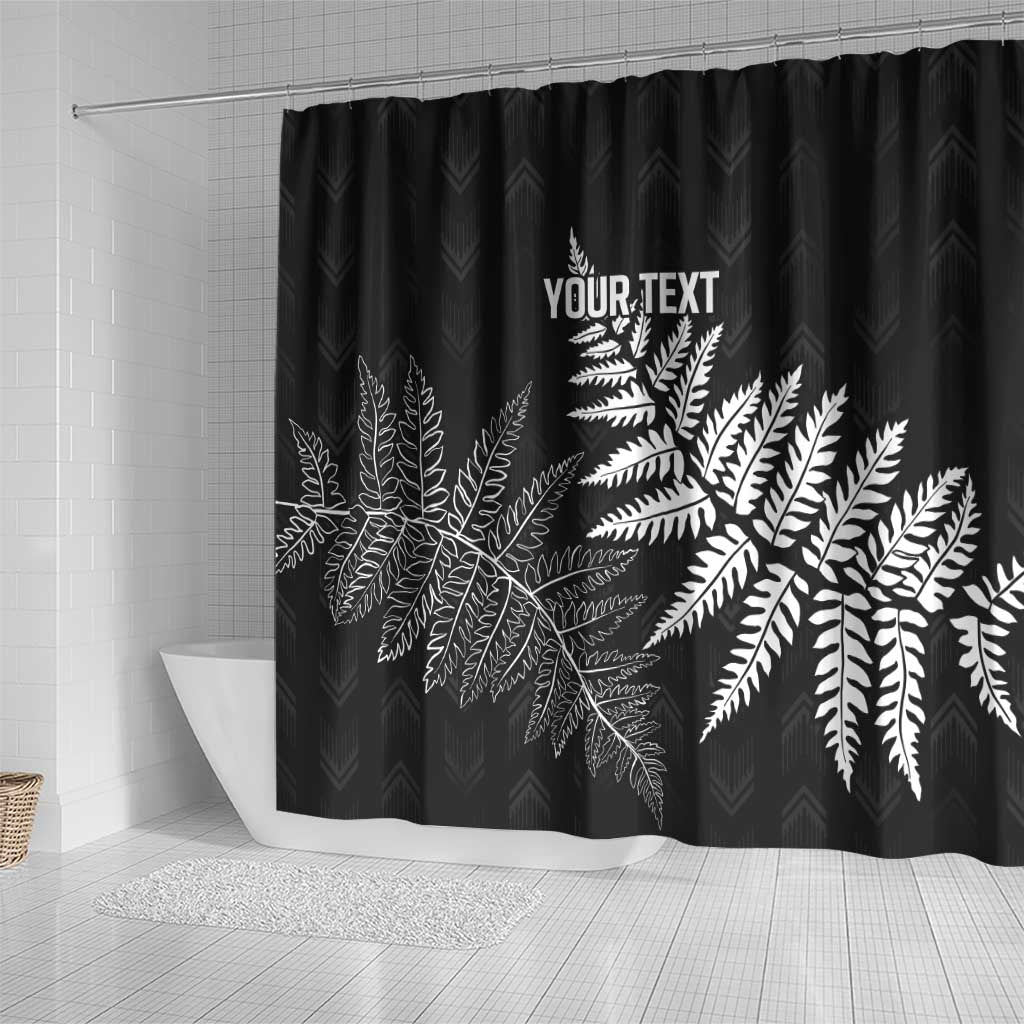 New Zealand Lawn Bowls Personalized Shower Curtain Wrap-Around Silver Fern - Polynesian Pride