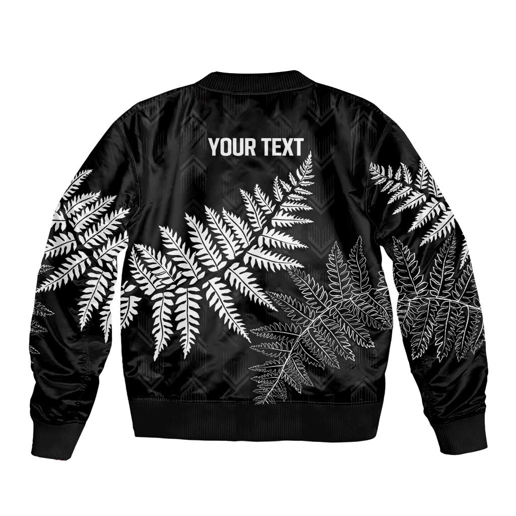 New Zealand Lawn Bowls Personalized Sleeve Zip Bomber Jacket Wrap-Around Silver Fern - Polynesian Pride