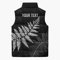 New Zealand Lawn Bowls Personalized Sleeveless Puffer Jacket Wrap-Around Silver Fern - Polynesian Pride