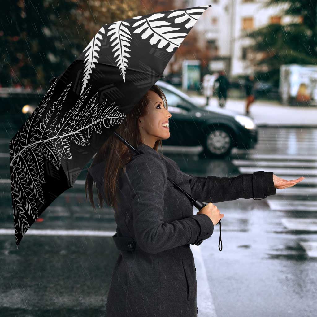 New Zealand Lawn Bowls Personalized Umbrella Wrap-Around Silver Fern - Polynesian Pride