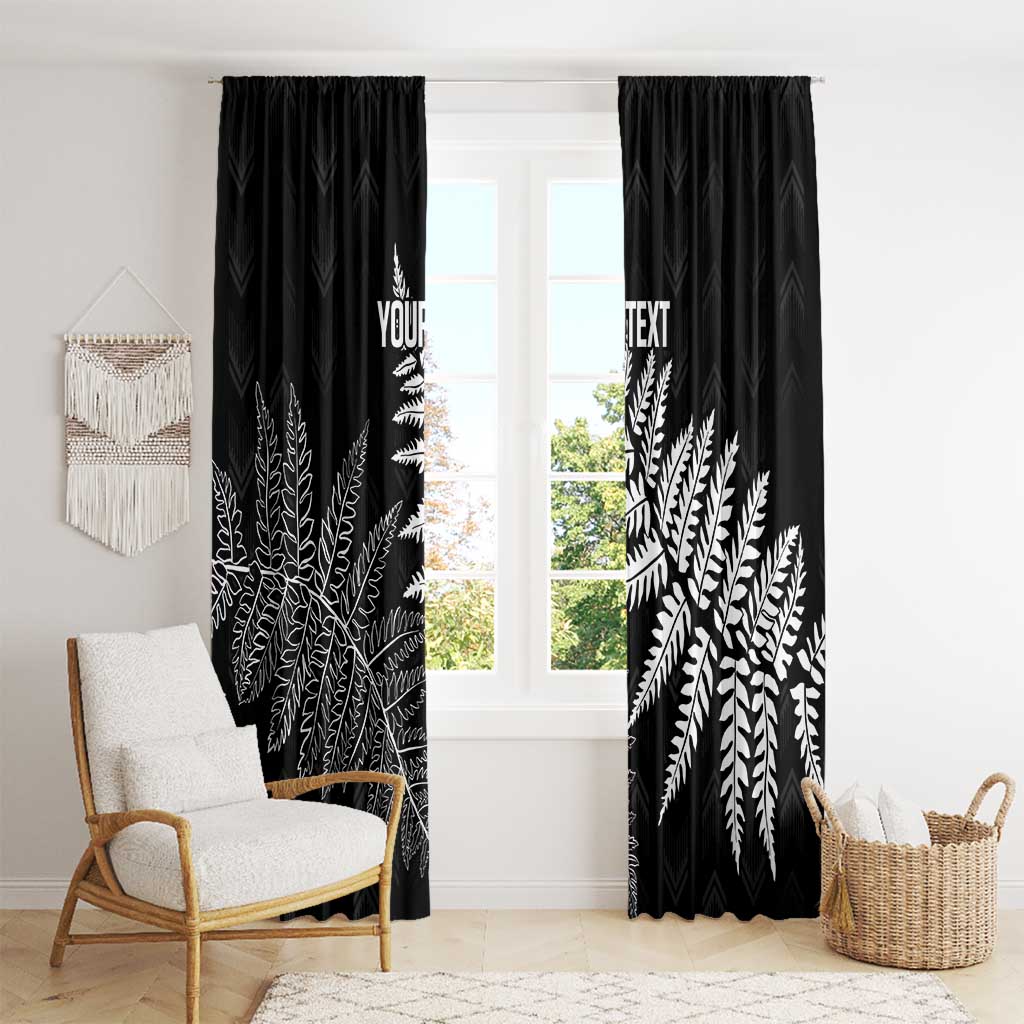 New Zealand Lawn Bowls Personalized Window Curtain Wrap-Around Silver Fern - Polynesian Pride