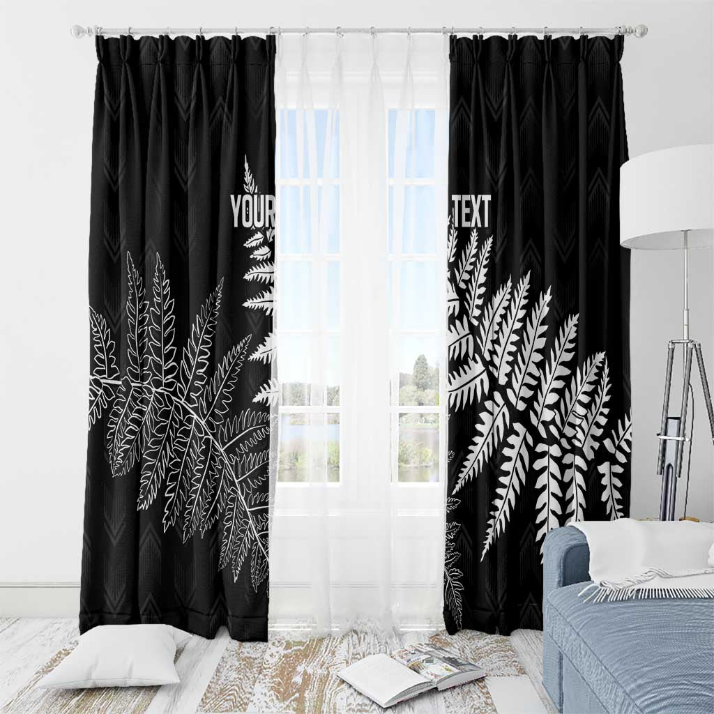 New Zealand Lawn Bowls Personalized Window Curtain Wrap-Around Silver Fern - Polynesian Pride