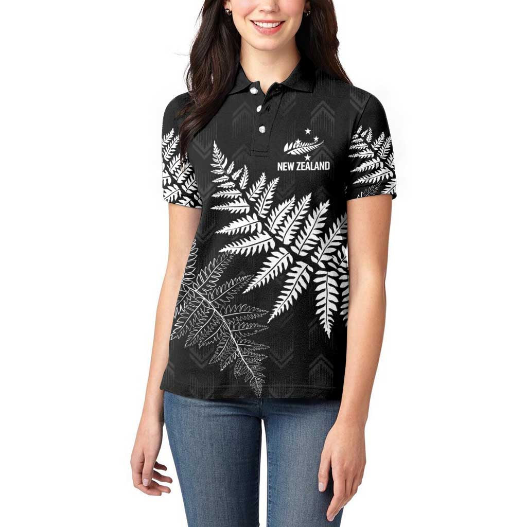 New Zealand Lawn Bowls Personalized Women Polo Shirt Wrap-Around Silver Fern - Polynesian Pride