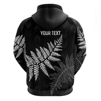New Zealand Lawn Bowls Personalized Zip Hoodie Wrap-Around Silver Fern - Polynesian Pride