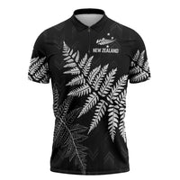 New Zealand Lawn Bowls Personalized Zipper Polo Shirt Wrap-Around Silver Fern - Polynesian Pride