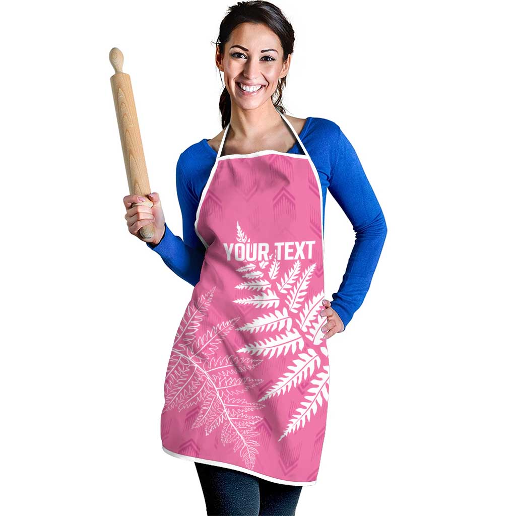 New Zealand Lawn Bowls Breast Cancer Personalized Apron Wrap-Around Silver Fern - Polynesian Pride