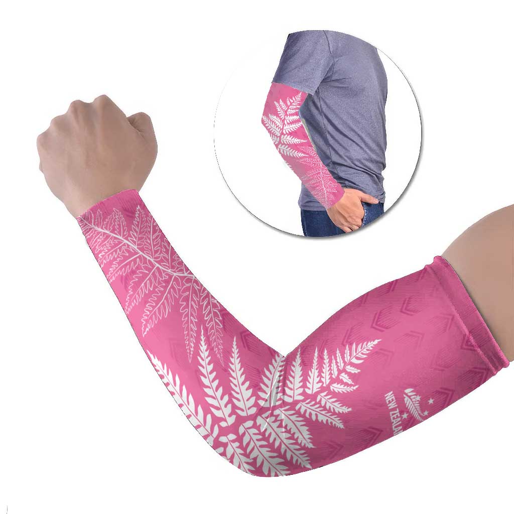 New Zealand Lawn Bowls Breast Cancer Personalized Arm Sleeves Wrap-Around Silver Fern - Polynesian Pride