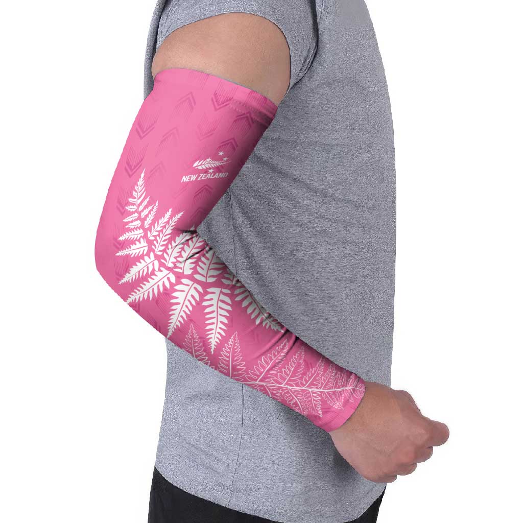 New Zealand Lawn Bowls Breast Cancer Personalized Arm Sleeves Wrap-Around Silver Fern - Polynesian Pride