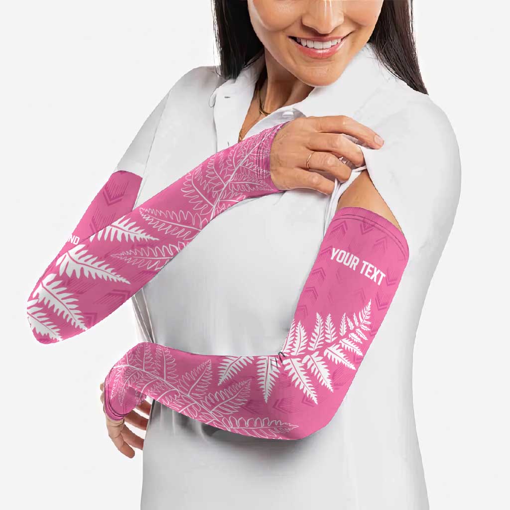New Zealand Lawn Bowls Breast Cancer Personalized Arm Sleeves Wrap-Around Silver Fern - Polynesian Pride