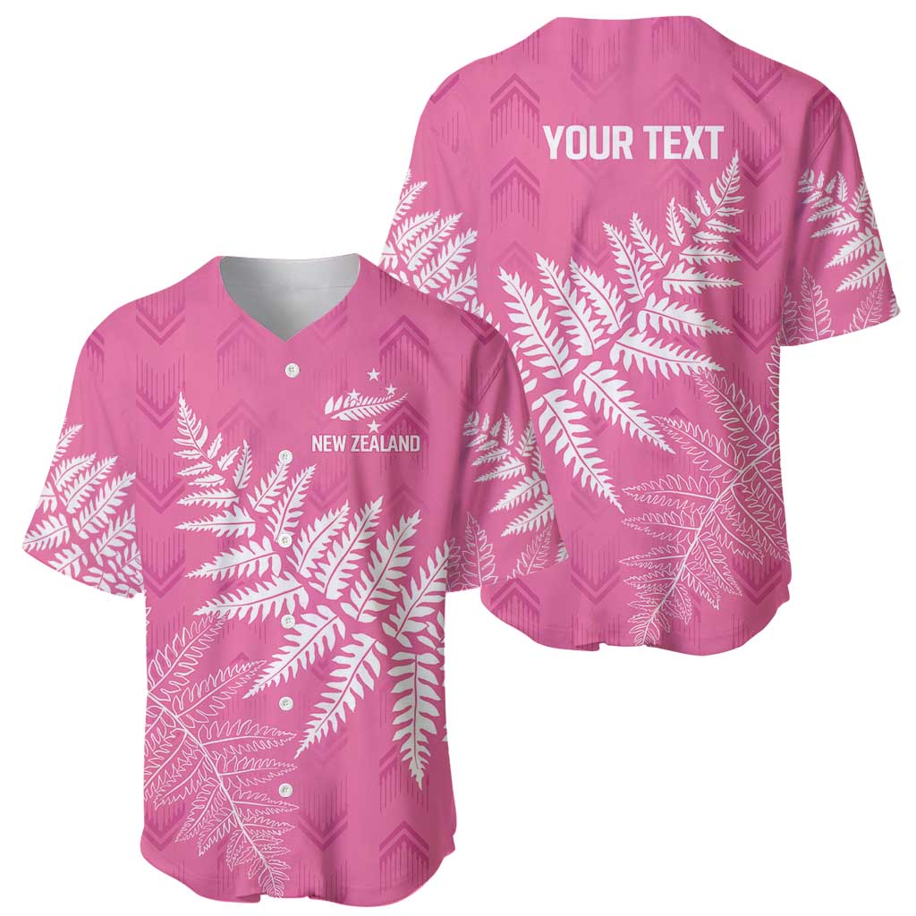 New Zealand Lawn Bowls Breast Cancer Personalized Baseball Jersey Wrap-Around Silver Fern - Polynesian Pride