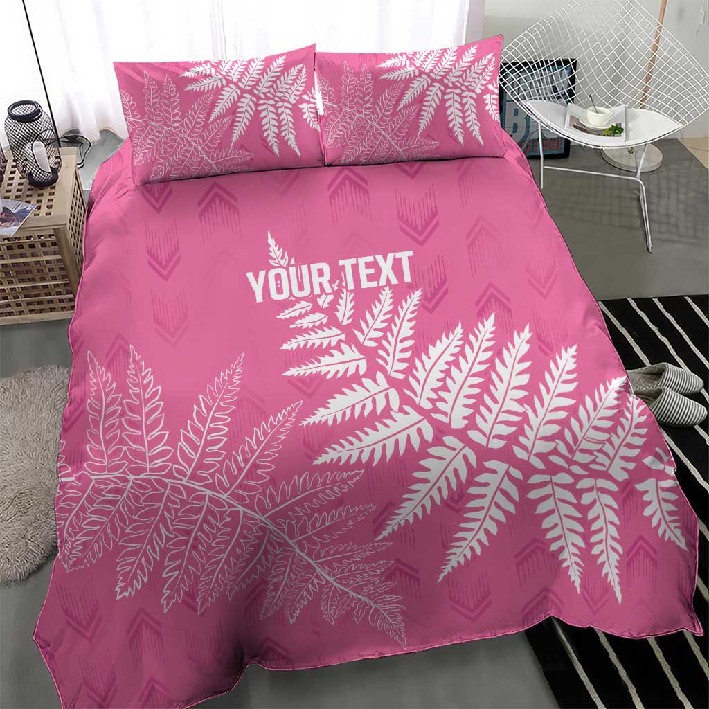 New Zealand Lawn Bowls Breast Cancer Personalized Bedding Set Wrap-Around Silver Fern - Polynesian Pride