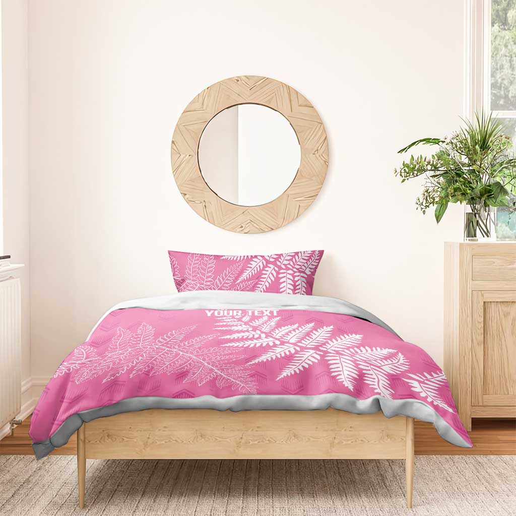 New Zealand Lawn Bowls Breast Cancer Personalized Bedding Set Wrap-Around Silver Fern - Polynesian Pride