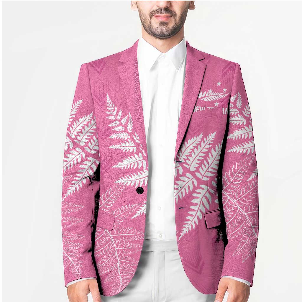 New Zealand Lawn Bowls Breast Cancer Personalized Blazer Wrap-Around Silver Fern - Polynesian Pride