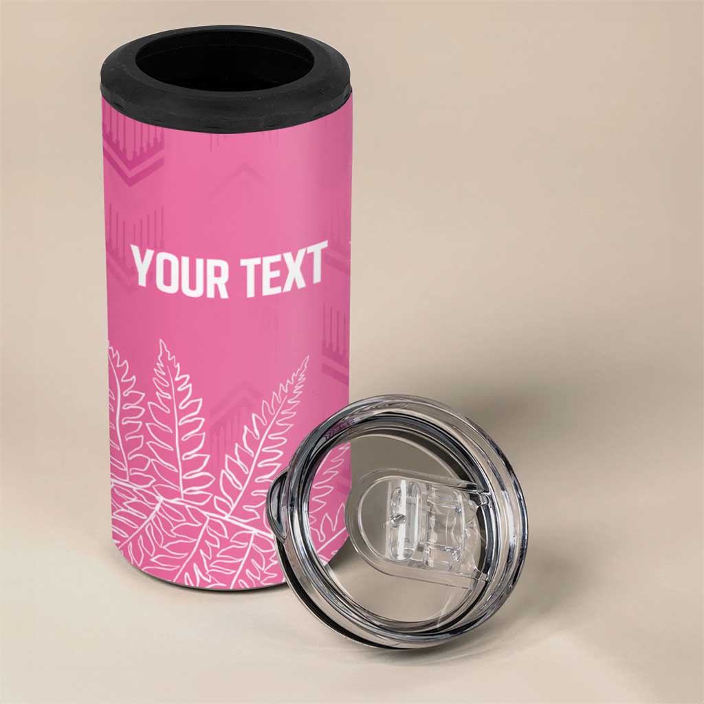New Zealand Lawn Bowls Breast Cancer Personalized 4 in 1 Can Cooler Tumbler Wrap-Around Silver Fern - Polynesian Pride