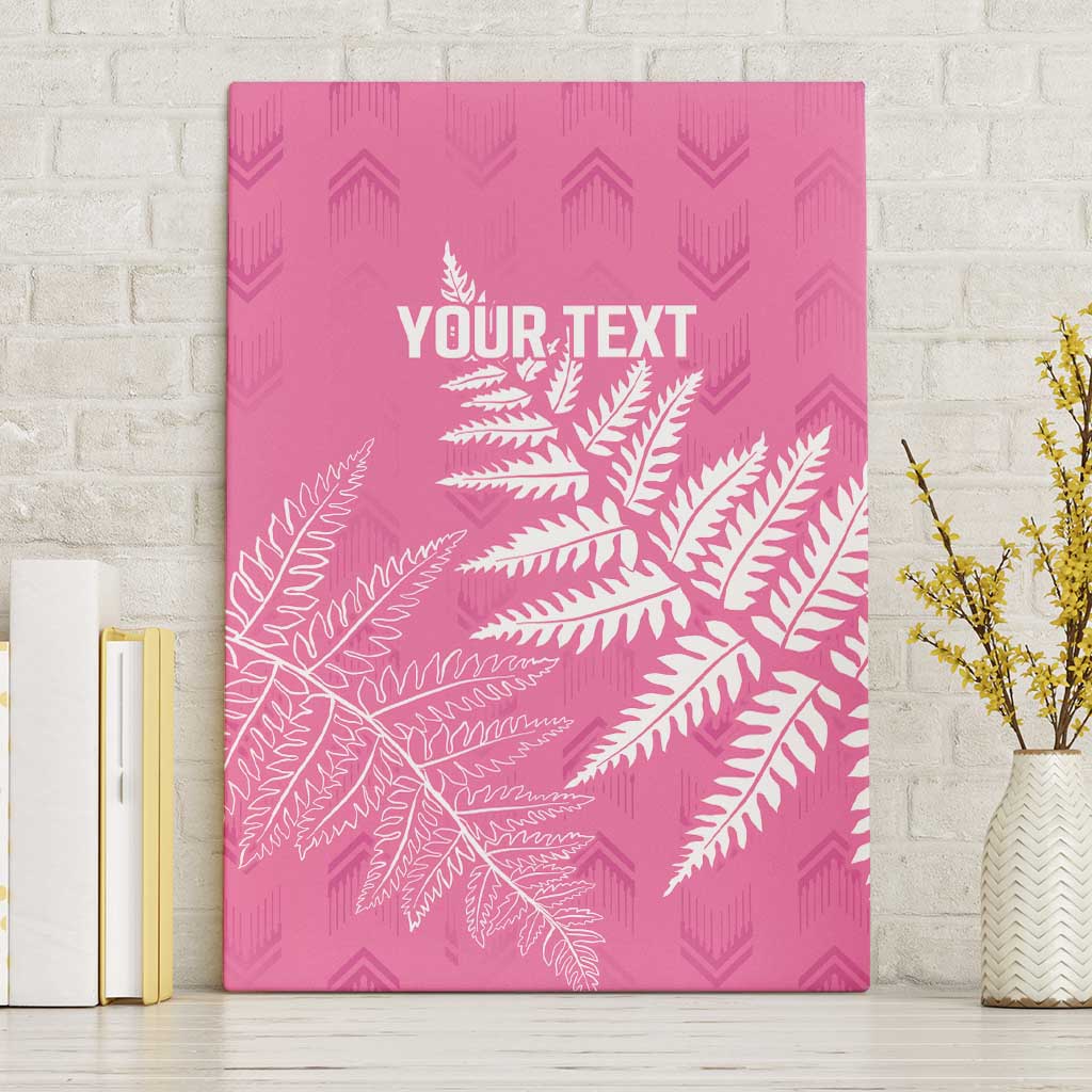New Zealand Lawn Bowls Breast Cancer Personalized Canvas Wall Art Wrap-Around Silver Fern - Polynesian Pride