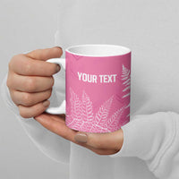 New Zealand Lawn Bowls Breast Cancer Personalized Ceramic Mug Wrap-Around Silver Fern - Polynesian Pride