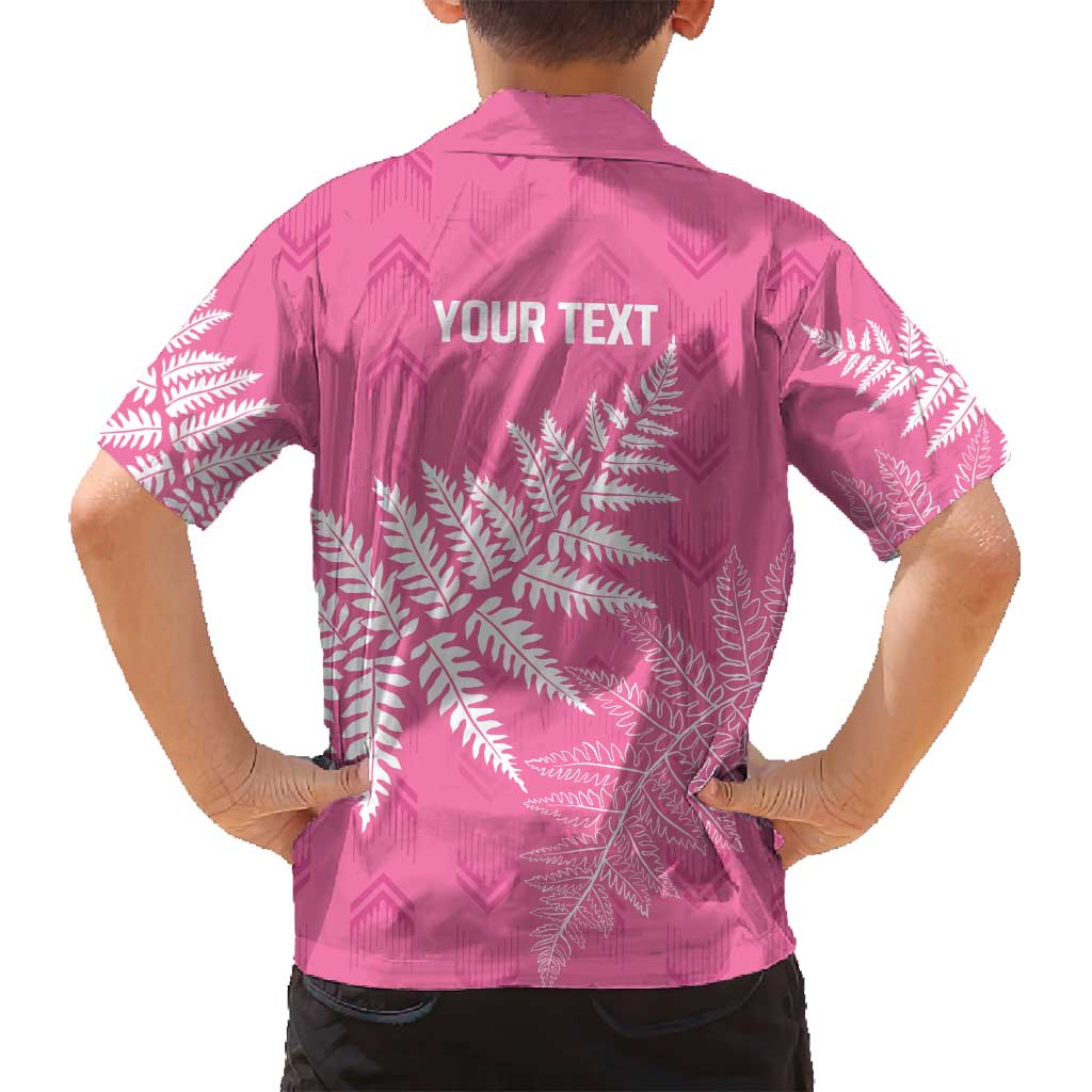 New Zealand Lawn Bowls Breast Cancer Personalized Family Matching Puletasi and Hawaiian Shirt Wrap-Around Silver Fern - Polynesian Pride
