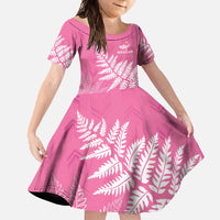 New Zealand Lawn Bowls Breast Cancer Personalized Family Matching Tank Maxi Dress and Hawaiian Shirt Wrap-Around Silver Fern - Polynesian Pride