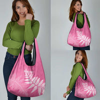 New Zealand Lawn Bowls Breast Cancer Personalized Grocery Bag Wrap-Around Silver Fern - Polynesian Pride