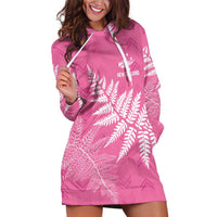 New Zealand Lawn Bowls Breast Cancer Personalized Hoodie Dress Wrap-Around Silver Fern - Polynesian Pride