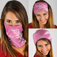 New Zealand Lawn Bowls Breast Cancer Personalized Neck Gaiter Wrap-Around Silver Fern - Polynesian Pride