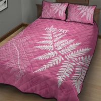 New Zealand Lawn Bowls Breast Cancer Personalized Quilt Bed Set Wrap-Around Silver Fern - Polynesian Pride