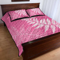 New Zealand Lawn Bowls Breast Cancer Personalized Quilt Bed Set Wrap-Around Silver Fern - Polynesian Pride