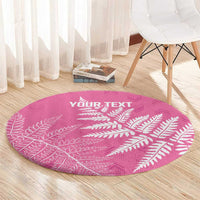 New Zealand Lawn Bowls Breast Cancer Personalized Round Carpet Wrap-Around Silver Fern - Polynesian Pride
