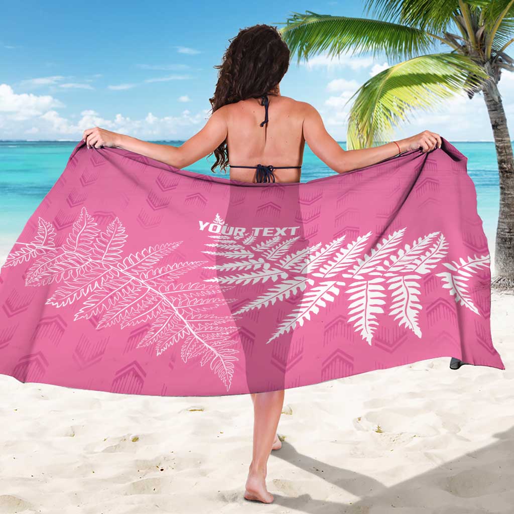 New Zealand Lawn Bowls Breast Cancer Personalized Sarong Wrap-Around Silver Fern - Polynesian Pride