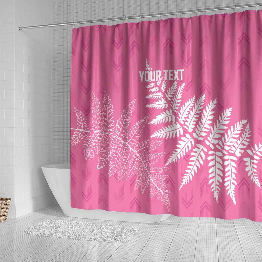 New Zealand Lawn Bowls Breast Cancer Personalized Shower Curtain Wrap-Around Silver Fern - Polynesian Pride