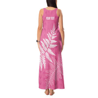 New Zealand Lawn Bowls Breast Cancer Personalized Tank Maxi Dress Wrap-Around Silver Fern - Polynesian Pride