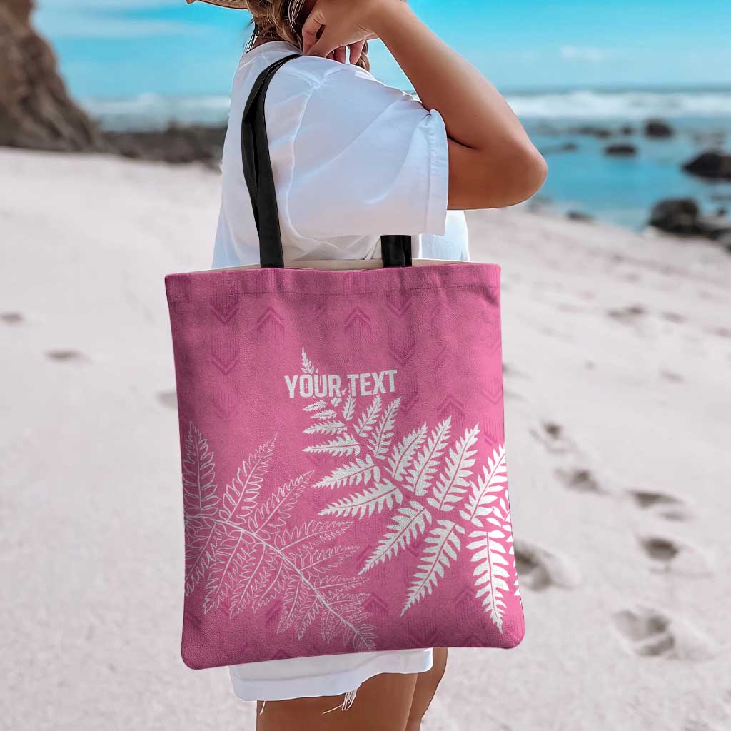 New Zealand Lawn Bowls Breast Cancer Personalized Tote Bag Wrap-Around Silver Fern - Polynesian Pride