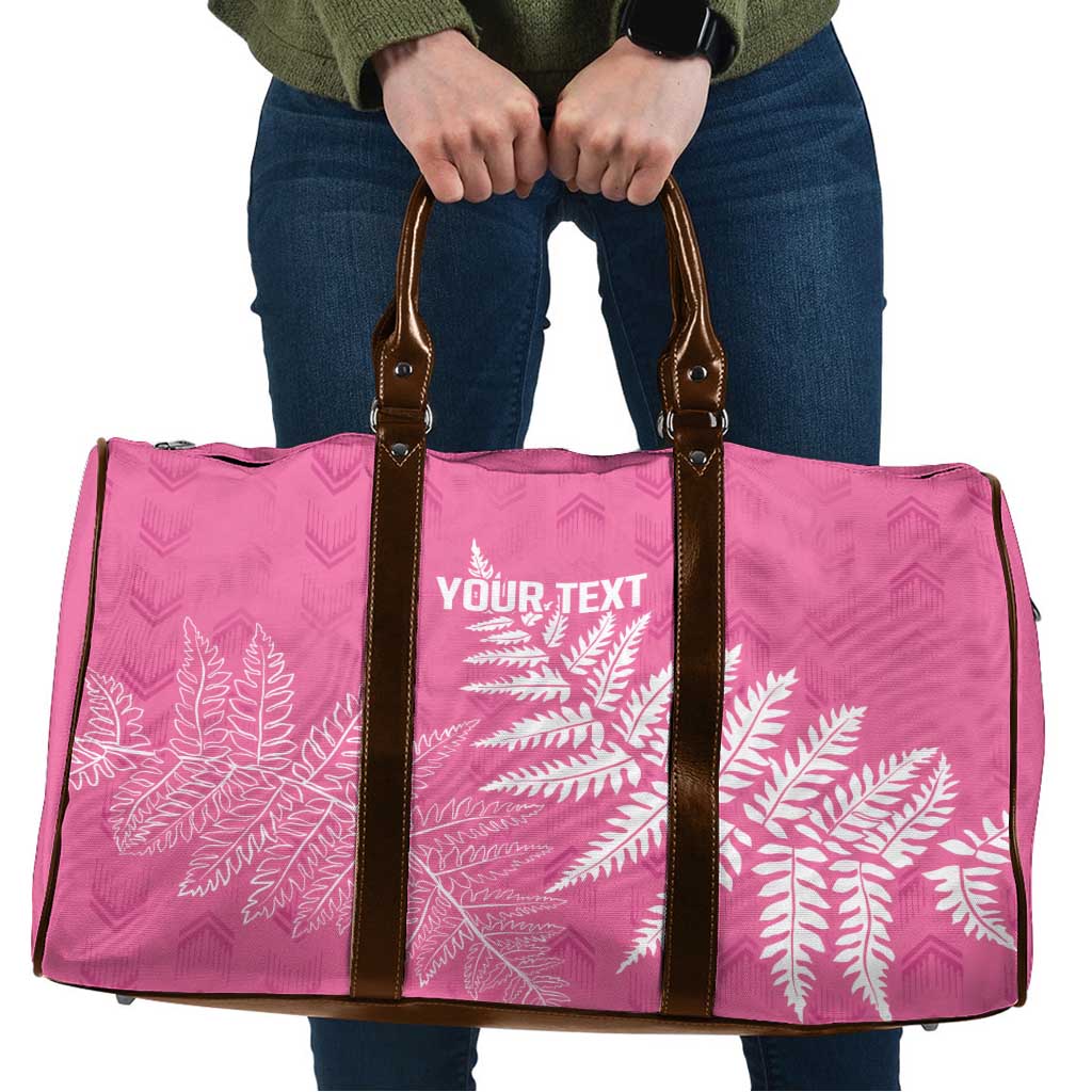New Zealand Lawn Bowls Breast Cancer Personalized Travel Bag Wrap-Around Silver Fern - Polynesian Pride