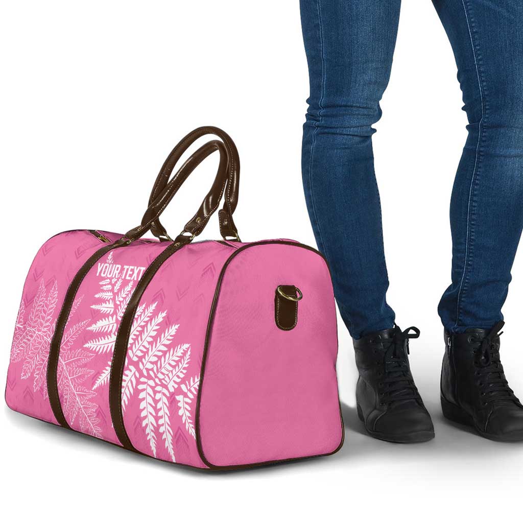 New Zealand Lawn Bowls Breast Cancer Personalized Travel Bag Wrap-Around Silver Fern - Polynesian Pride