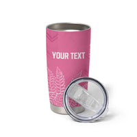 New Zealand Lawn Bowls Breast Cancer Personalized Tumbler Cup Wrap-Around Silver Fern - Polynesian Pride