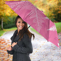 New Zealand Lawn Bowls Breast Cancer Personalized Umbrella Wrap-Around Silver Fern - Polynesian Pride