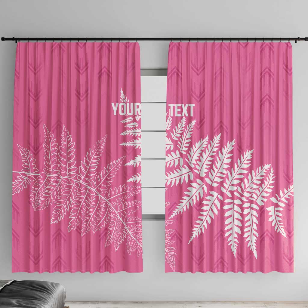 New Zealand Lawn Bowls Breast Cancer Personalized Window Curtain Wrap-Around Silver Fern - Polynesian Pride