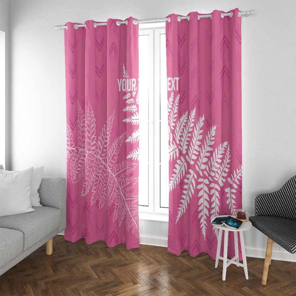 New Zealand Lawn Bowls Breast Cancer Personalized Window Curtain Wrap-Around Silver Fern - Polynesian Pride