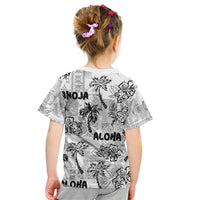Aloha Vintage Quilt Kid T Shirt Hawaiian Seamless - White LT7 - Polynesian Pride