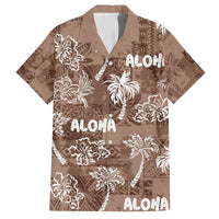Aloha Vintage Quilt Hawaiian Shirt Hawaiian Seamless - Brown LT7 Brown - Polynesian Pride