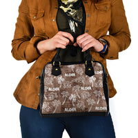 Aloha Vintage Quilt Shoulder Handbag Hawaiian Seamless - Brown LT7 - Polynesian Pride